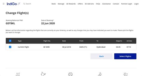 Change your flight in easy steps - IndiGo
