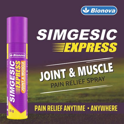 Buy BIONOVA SIMGESIC EXPRESS- JOINT & MUSCLE SPRAY - 55ML Online & Get ...