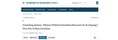 Vanishing Quotas: Tibetan Political Disenfranchisement in Xi Jinping’s ...