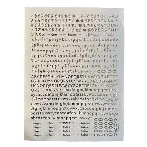 Gold embossed sheet alphabet 005