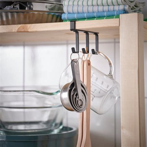 PÅLYCKE clip-on hook rack, anthracite - IKEA