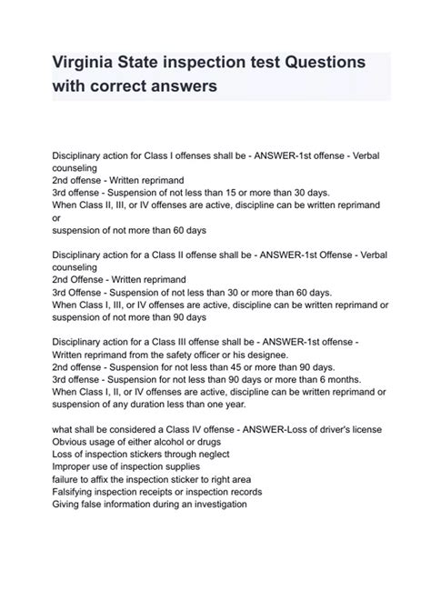 Virginia State inspection test Questions with correct answers Updated ...