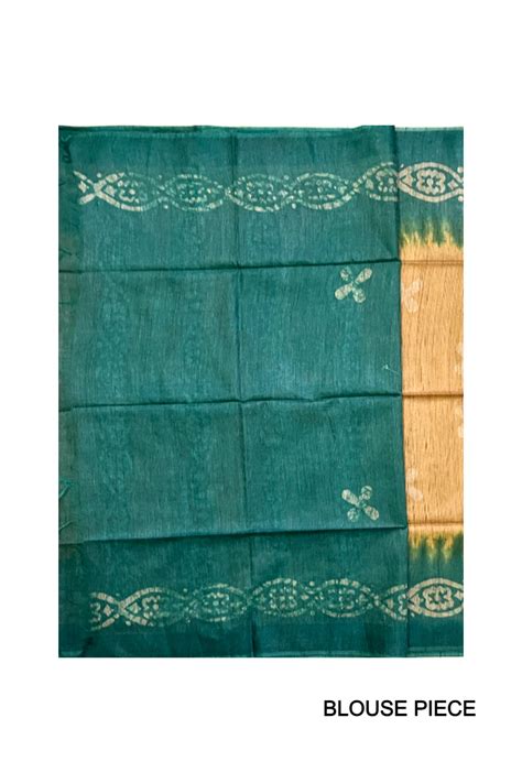 Southloom Cotton Brown Green Saree with Baswara Prints on Body and Pal ...