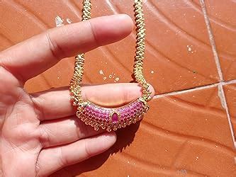 Sasitrends American Diamond Micro Gold Plated Pendant Chain Necklace ...