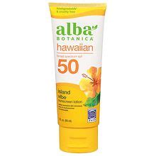 Alba Botanica Broad Spectrum SPF 50 Hawaiian Sunscreen Lotion Island ...