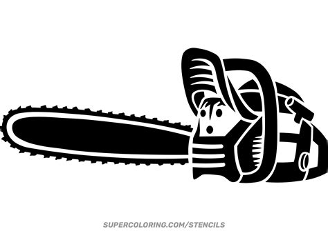 Stencil of Chainsaw | Free Printable Papercraft Templates