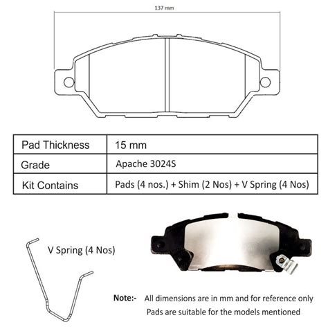 TVS Apache Brake Pad HONDA AMAZE (FROM 2018) 29933212 – Mark-1 estore