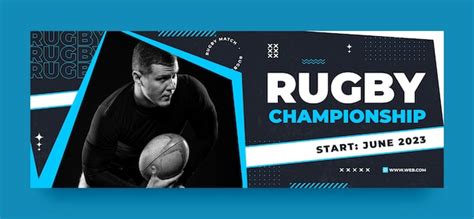 Social media cover template for rugby championship | Free Vector
