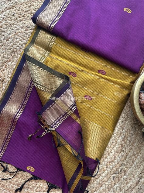 Maheshwari Purple Zari Butti Saree ZKB013 – Rewa Handloom