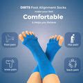 DIRTS Navy Foot Alignment Socks for Bunion, Plantar Fasciitis, Hammer Toes