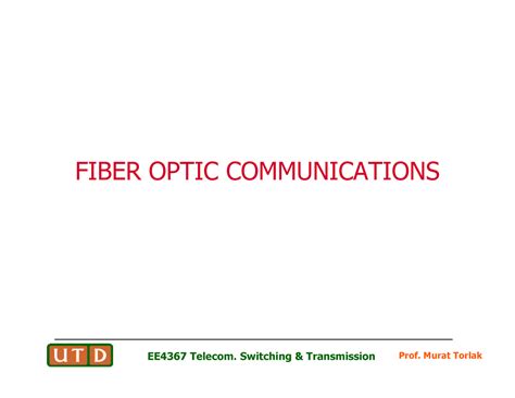 Fiber optics communication - - Studocu