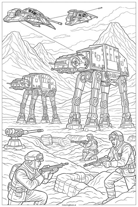 Star Wars Battle of Hoth Scene Coloring Page (Free PDF&PNG Printable)
