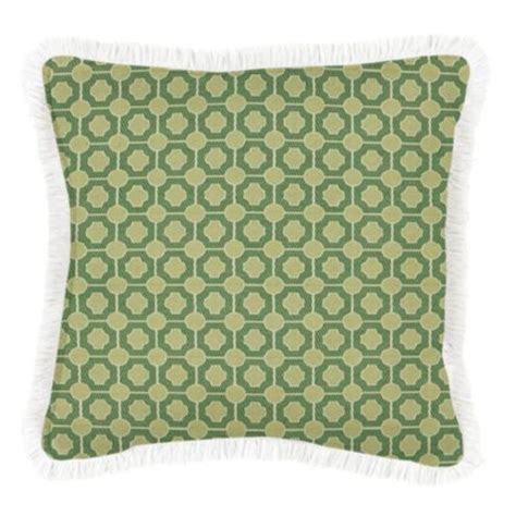 Letha InsideOut Fringed Outdoor Pillow with Geometric Pattern ...