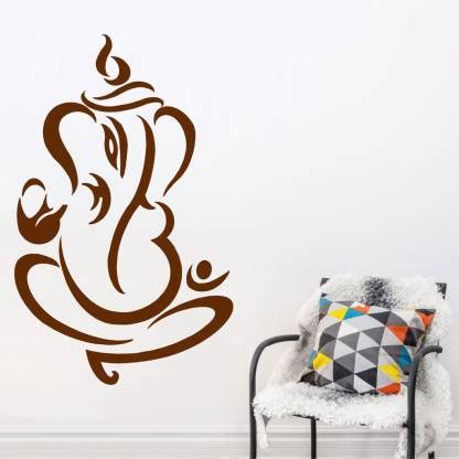 Decor Villa 43 cm Decor villa Ganesh Ji Wall Decal & Sticker Self ...