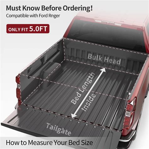 Buy oEdRo Truck Bed Tonneau Cover Soft Roll Up Compatible with 2019 ...