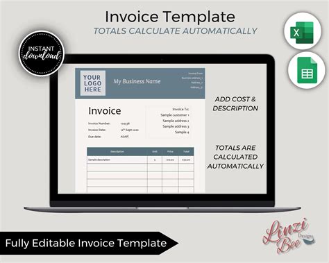 Editable Invoice Template Excel 的图像结果