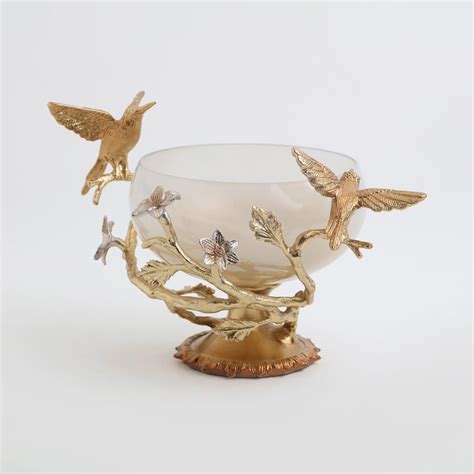 Buy Eternity Vivere Aluminium and Glass Humming Bird Decorative Bowl ...