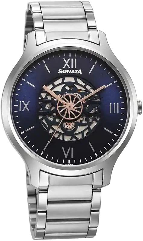 Sonata Blue Dial Analog Watch for Men-7140SM04 - Price History