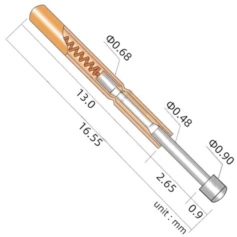 Probots P50-D2 Pogo Pin with Spherical Head Tip for PCB Testing ...