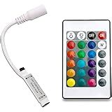 Electronic Spices 12V DC Mini LED Strip RGB Remote Controller 24-Key RF ...