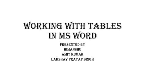 MS Word Table Exercise 的图像结果