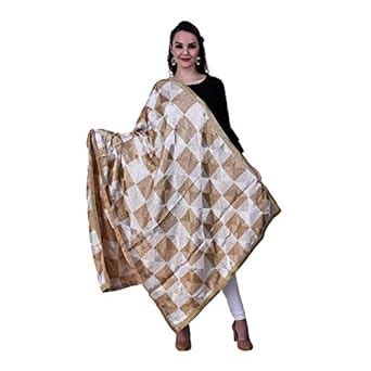 Buy SWI WITH LABEL Women's Embroidered Phulkari Chiffon Dupatta (SFD16 ...