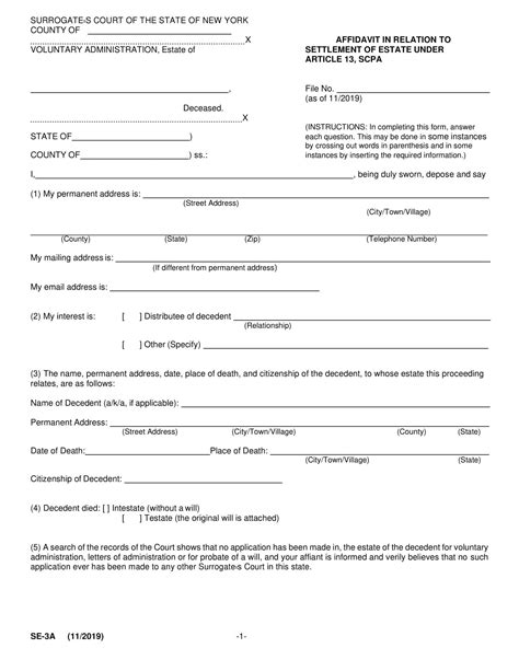 Free Printable Small Estate Affidavit Templates [PDF, Word] Example