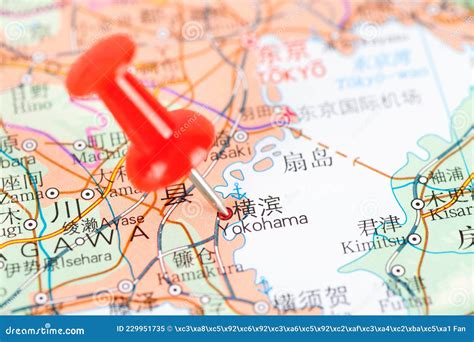 Location of the Japanese City Yokohama on the Map Stock Image - Image of trip, eyecatching ...