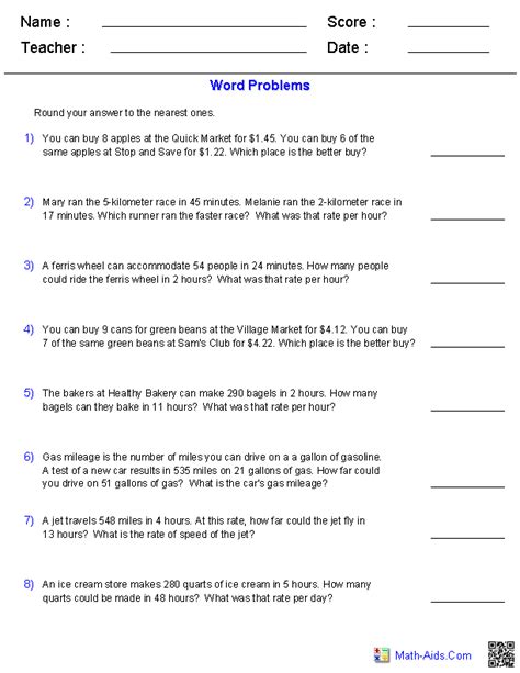 Problem Solving Worksheet 6 Grade 的图像结果