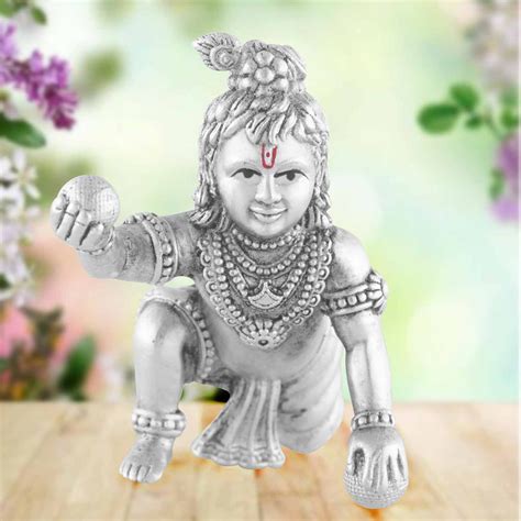 Antique Bal Gopal Krishna Idol | 925 Sterling Silver | CaratCafe