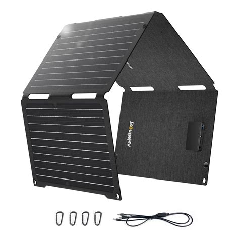 BougeRV 50W Fiberglass Portable Solar Panel, Foldable Solar Cell Solar ...