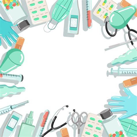 Premium Vector | Medical equipment illustration frame background - medical art