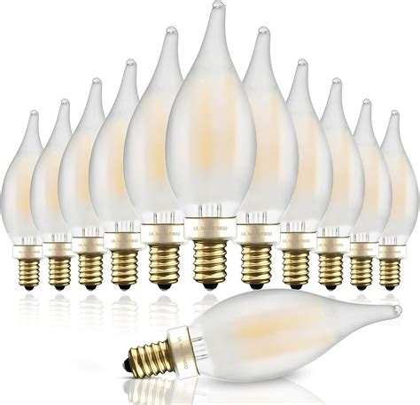 Hizashi LED Frosted Candelabra Light Bulbs, E12 LED Bulb 40W Equivalent ...