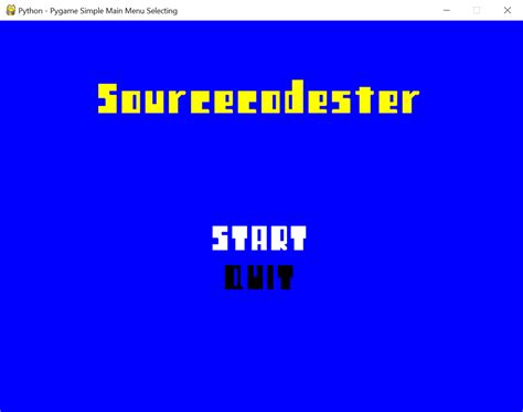 Image result for How to Add a Start Menu On Python Pygame