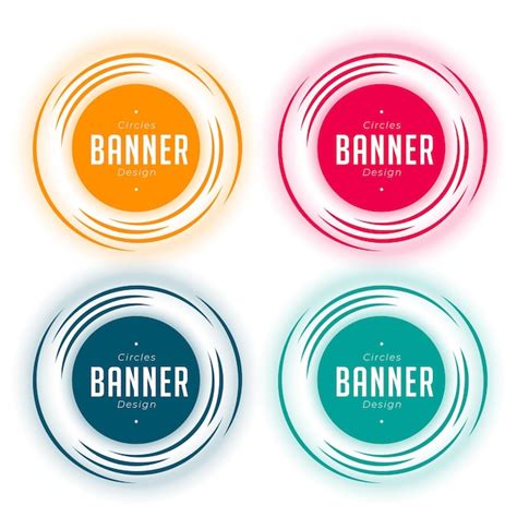 Pack of stylish round shape element design | Free Vector