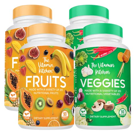 Fruits and Veggies Supplement- 180 Fruit and 180 Veggie Superfood ...