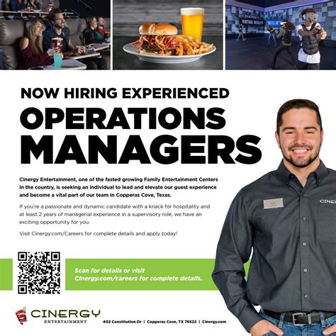 Cinergy Copperas Cove is now hiring experienced Operations Managers ...
