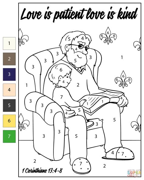 Color by Number: Love is Patient Love is Kind | Free Printable Coloring ...
