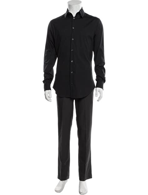 Giorgio Armani Long Sleeve Dress Shirt w/ Tags - Black Dress Shirts ...