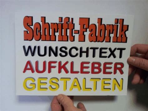 AUFKLEBER WUNSCHTEXT SELBST GESTALTEN SCHRIFT FABRIK DE in Leipzig ...