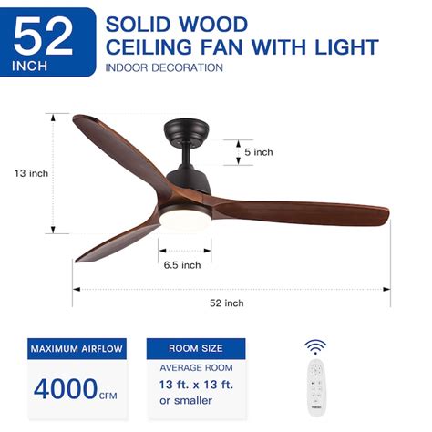 Sunrinx YUHAO 52-in White with Brown Blades Color-changing Integrated ...