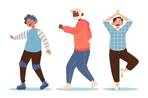 Active elderly people illustration | Free Vector