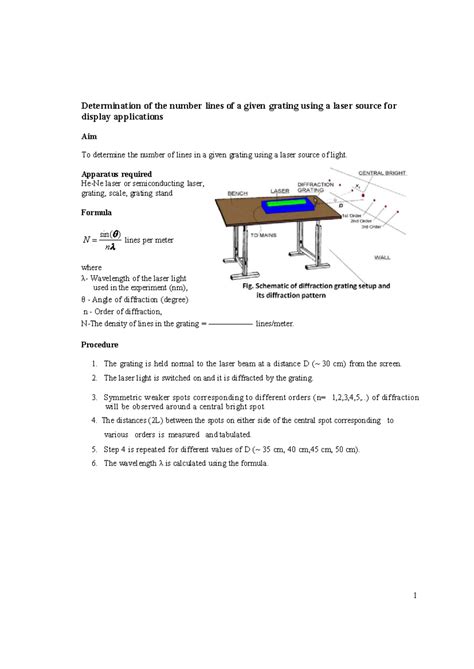 Expt-5: Determining Grating Line Density Using Laser Diffraction - Studocu