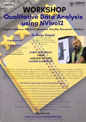 WORKSHOP ON QUALITATIVE DATA ANALYSIS USING NVIVO12 (25 SEATS, 20 HOURS ...
