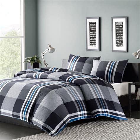 Amazon.com: Ink+Ivy Nathan Teen Boys Duvet Cover Twin Size - Grey ...