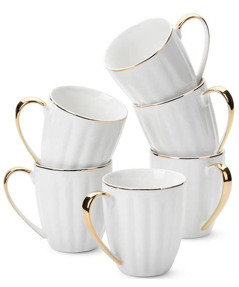 Amazon.com: BTaT- White Coffee Mugs, Set of 6, 12oz, White Porcelain ...