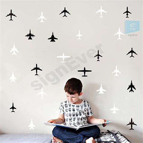 SIGN EVER Small Size Airplane Wall Stickers for Kids Babys Rooms Vinyl ...
