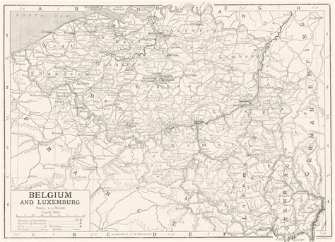 BELGIUM. Belgium and Luxemburg 1910 old antique vintage map plan chart