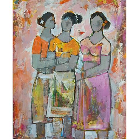 Koottukar Friends Acrylic Canvas Painting by Artist Dr. Maya Subramoni ...