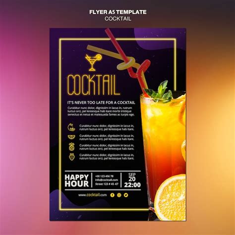 Cocktail concept flyer template | Free PSD